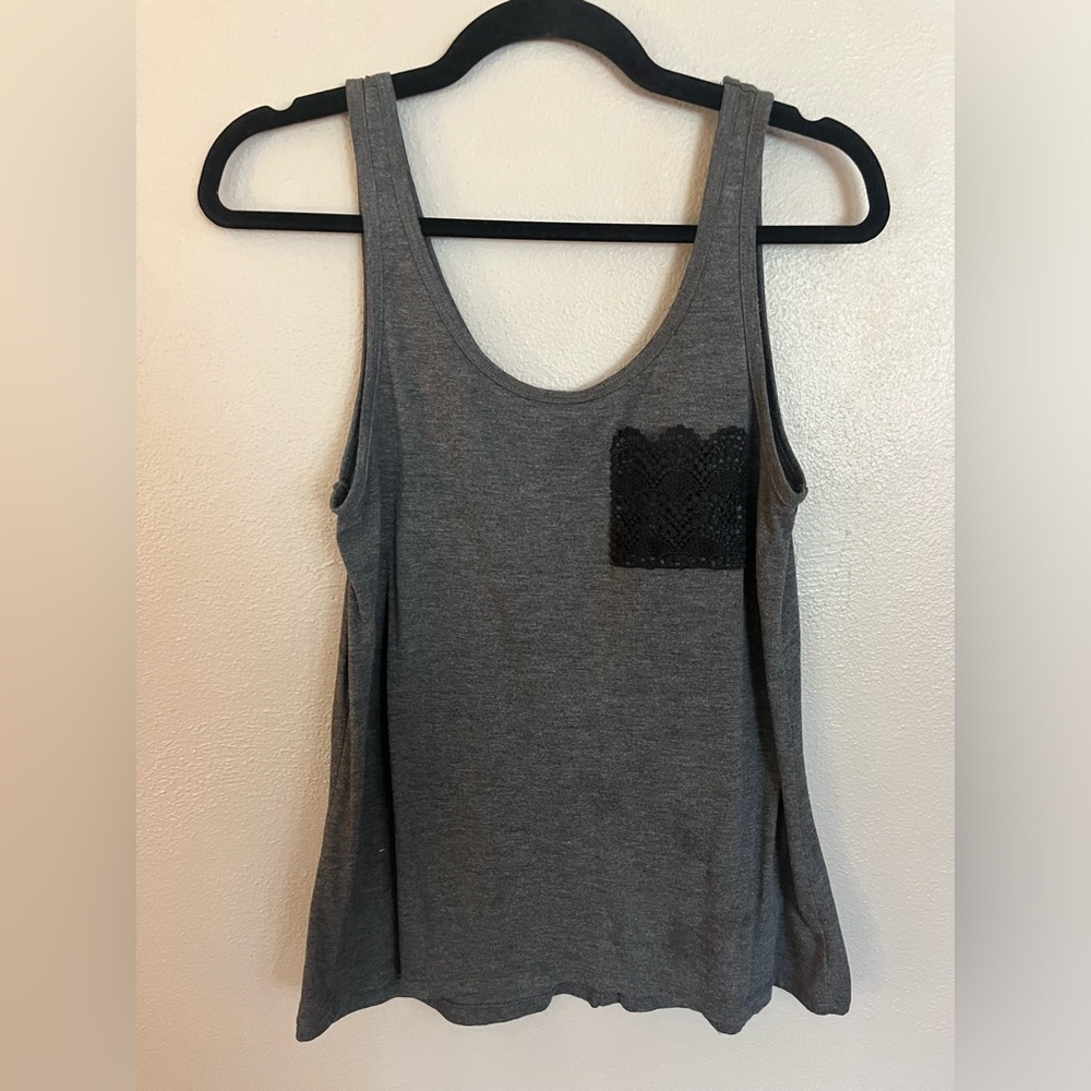 L.O.L Vintage Tank Top with Lace Pocket